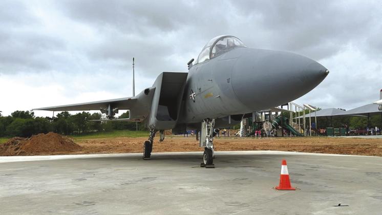 The newly arrived F-15 “Eagle” is pictured outside of the Stafford Air and Space Museum in Weatherford. Tyler Bryson/WDN