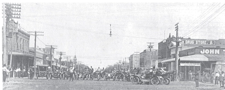 The picture above shows Main Street in Weatherford in the early days of the city. Much like other small communities and towns west of the Mississippi River, Weatherford arose due to the railroads being built as part of the westward expansion after the land run of 1892 that opened the Cheyenne and Arapaho lands to white settlement.