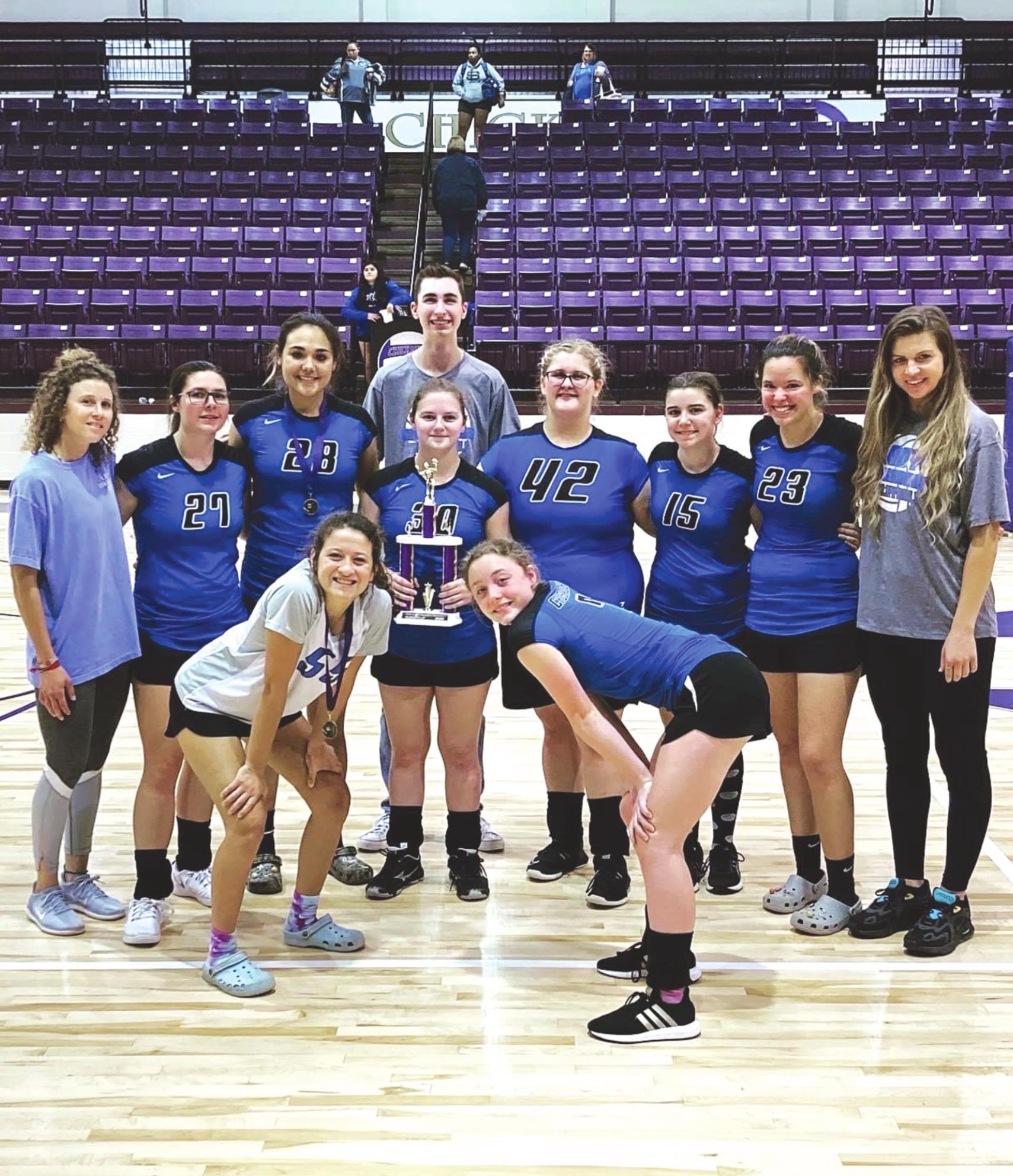The Corn Bible Academy Lady Crusaders got runner up in the Chickasha Volleyball tournament Saturday. McKinsi Grube and Sofia Schmidt were recognized All-Tournament Team. Corn Bible beat Chickasha, Altus and Guymon. Both losses were to tournament champion Southeast. The Lady Crusaders also won at Clinton Thursday 3-2. Provided