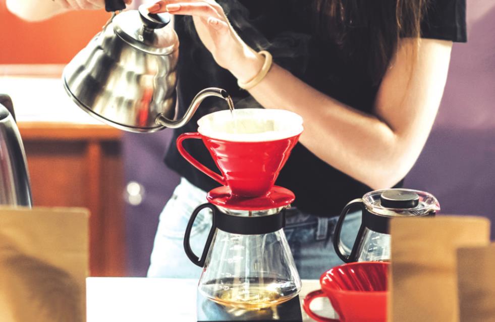 The pour-over coffee method has become popular among coffee enthusiasts. Provided