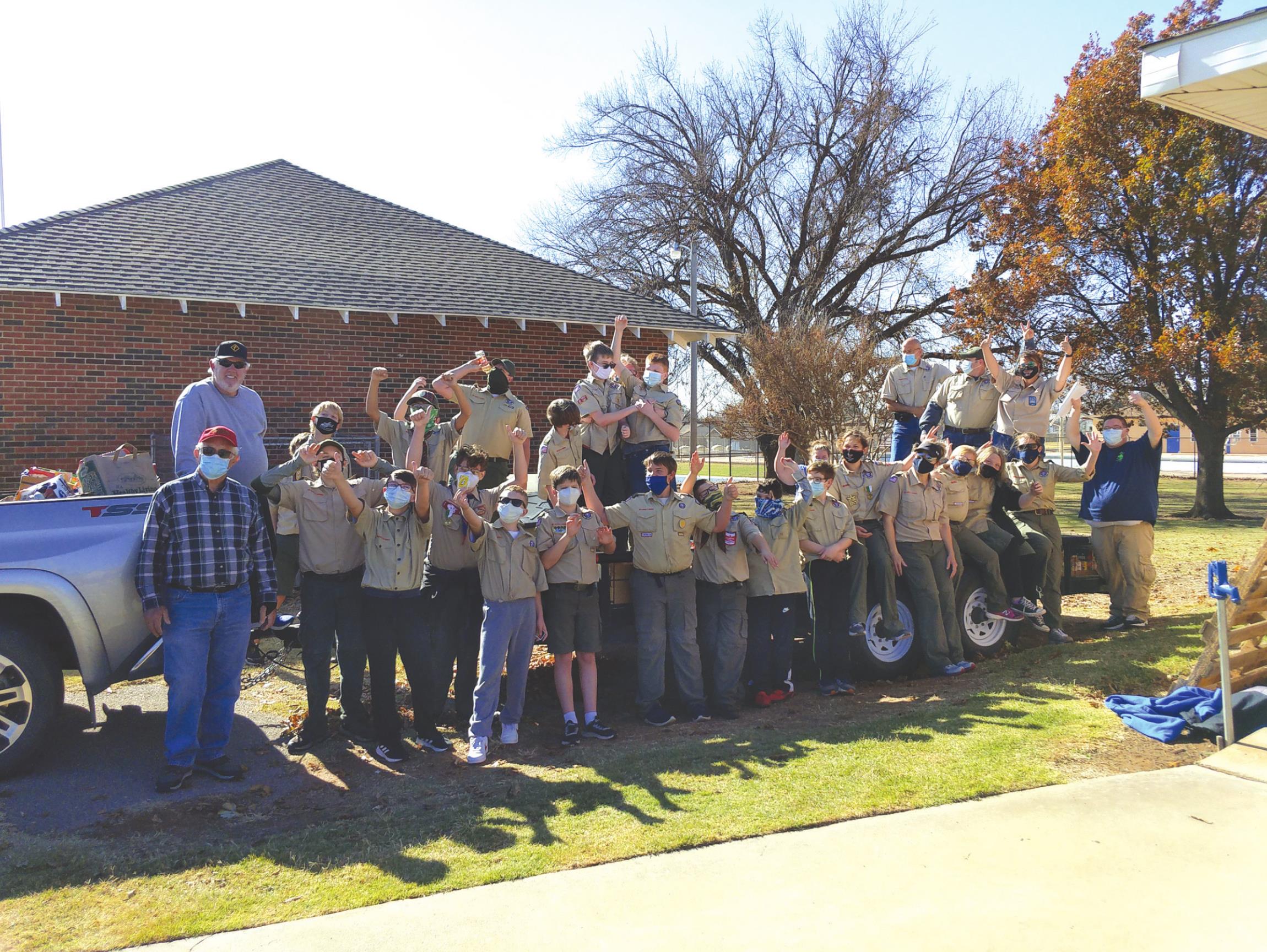 This weekend, Scouts from Weatherford’s Troop 355 and 6355 gathered 3,340 pounds of nonperishable food. Provided