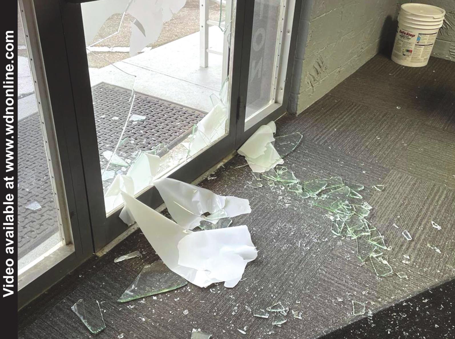 This picture shows the results of a break-in at Prohibition Dispensary. No suspects have been named in the investigation. This marks the second time a break-in has been reported at a Weatherford dispensary. The first occurred at Dub Dispensary in September 2019. Montgomery Malone/WDN