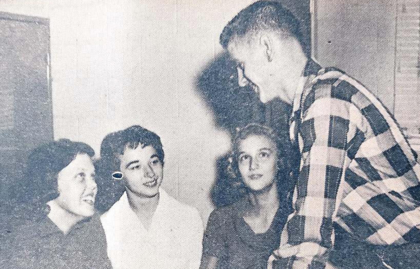 Editors for the Weatherford High School 1960-61 “Eagle” yearbook met to make plans for the year. From left is Margaret North, feature editor; Elaine Perry, copy editor; Eileen Sauer, photography editor; and Wesley Mitchell, managing editor. This picture was taken from the October 27, 1960, edition of the Weatherford Daily News.