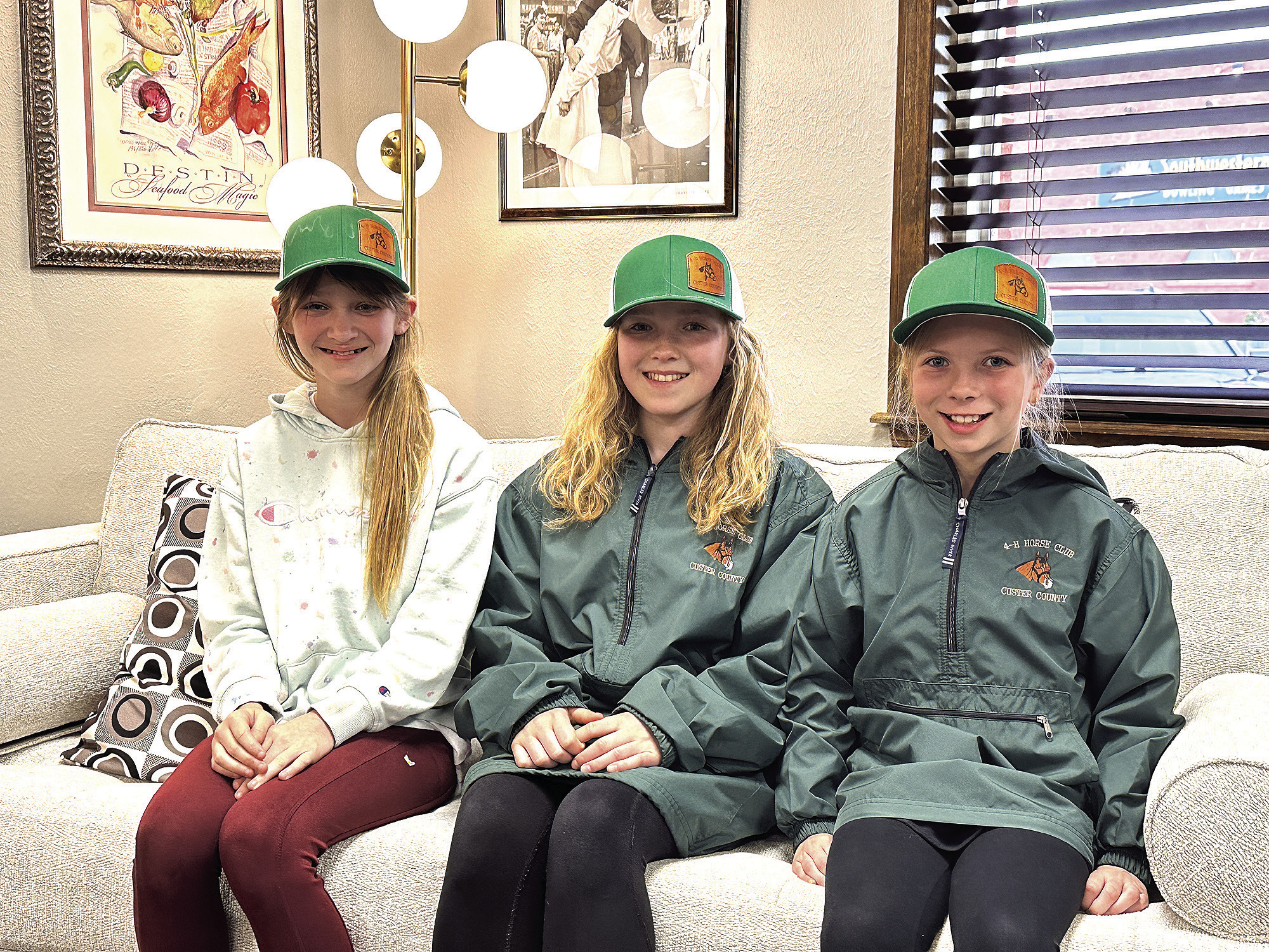 Custer County 4H Horse Club members from left Vanna Behne, Lexy Stutzman and Evey Ellis stopped by the Weatherford Daily News office to tell about their fundraiser for the club where proceeds help support the horse show events. Anyone who would like to help support the cause can call Cindy Behne at (870) 882-9881.