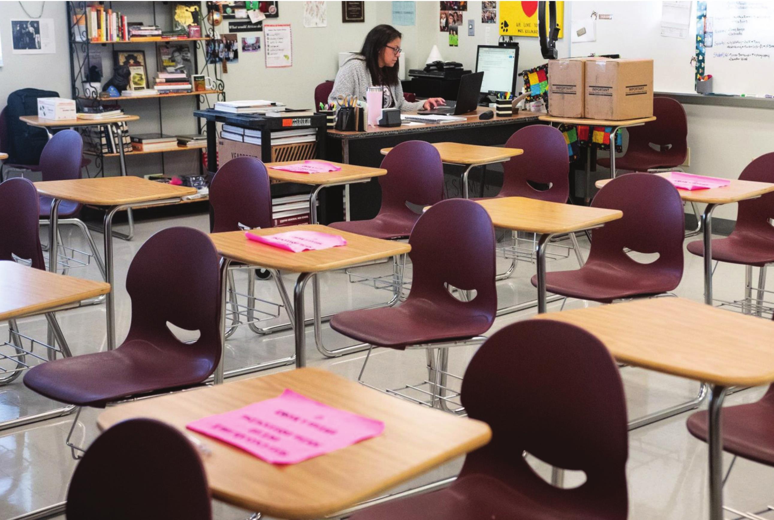 As Edmond Memorial High School’s Elanna Dobbs and other teachers cope with the challenges of teaching in a pandemic, public school districts across Oklahoma are bracing for budget cuts for the 2021-22 school year. Whitney Bryen/Oklahoma Watch