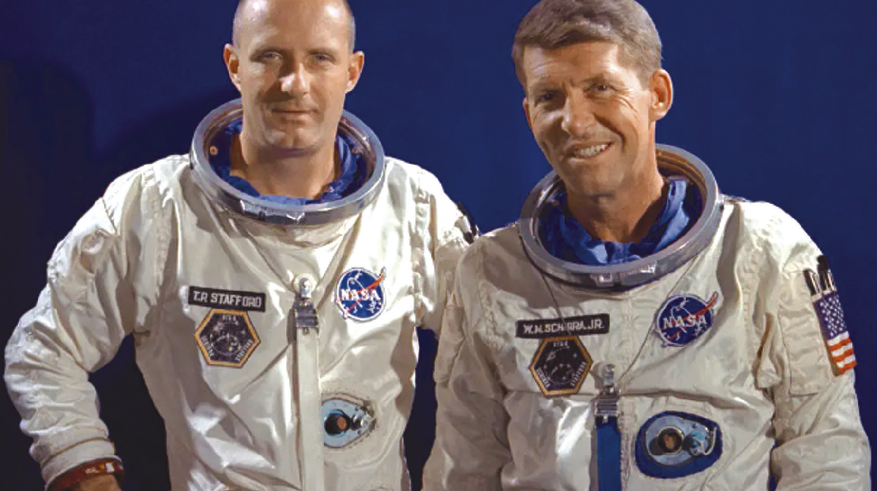 Gen. Tom Stafford, left, is pictured with fellow Gemini 6 crew member Walter M. Schirra Jr. Photo courtesy of NASA
