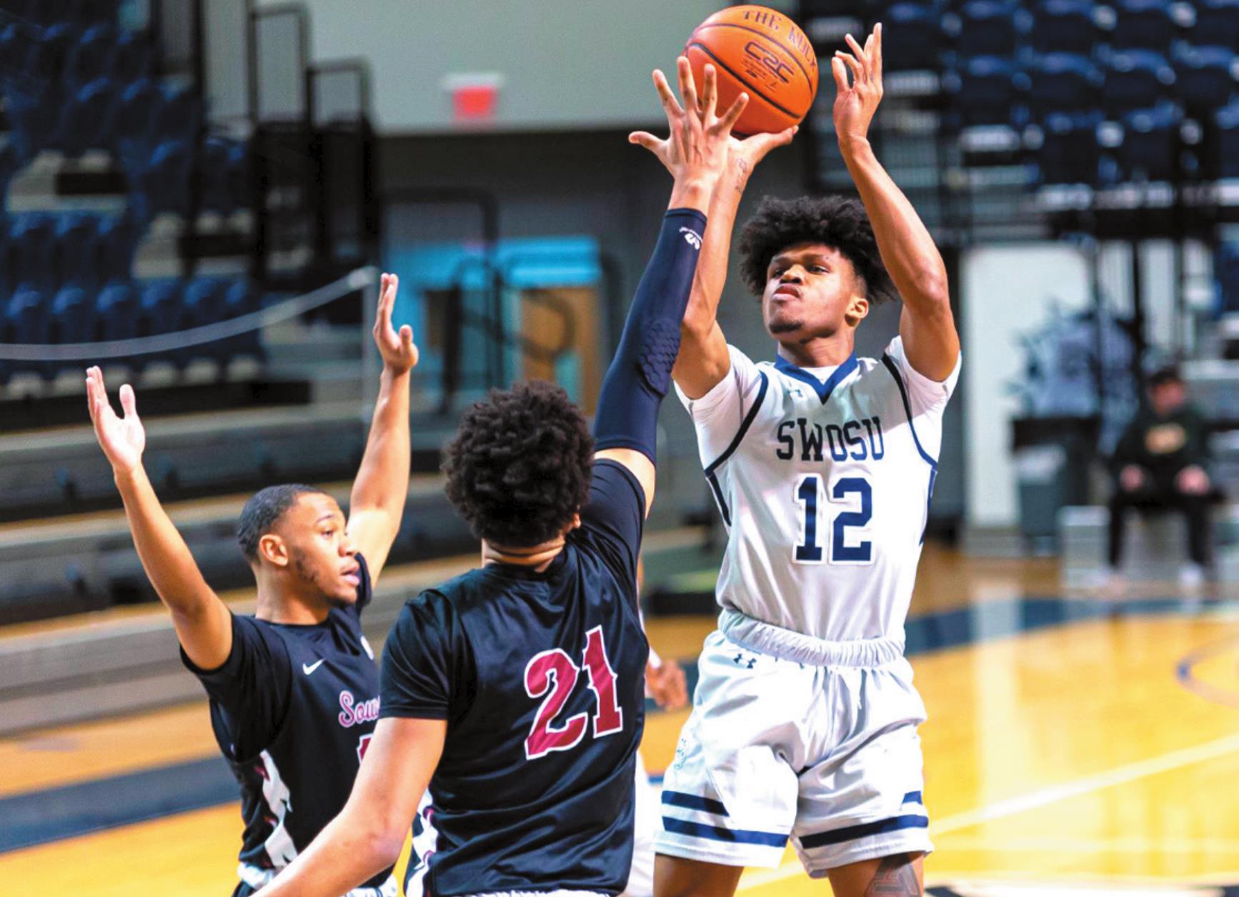 Damion Thornton scored 8 points in SWOSU’s game againt Southern Nazarene Thursday. Provided