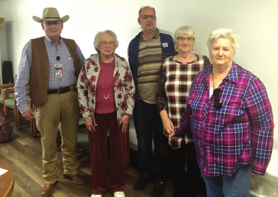 TRIAD hosts a meeting every third Tuesday of each month, at 2 p.m. at the Clinton Senior Center. Pictured, from left is Custer County Sherriff Dan Day, Janetta Reimer, Tommy Caviness, Rose Millspaugh and Emily Watkins. Josh Jennings/WDN