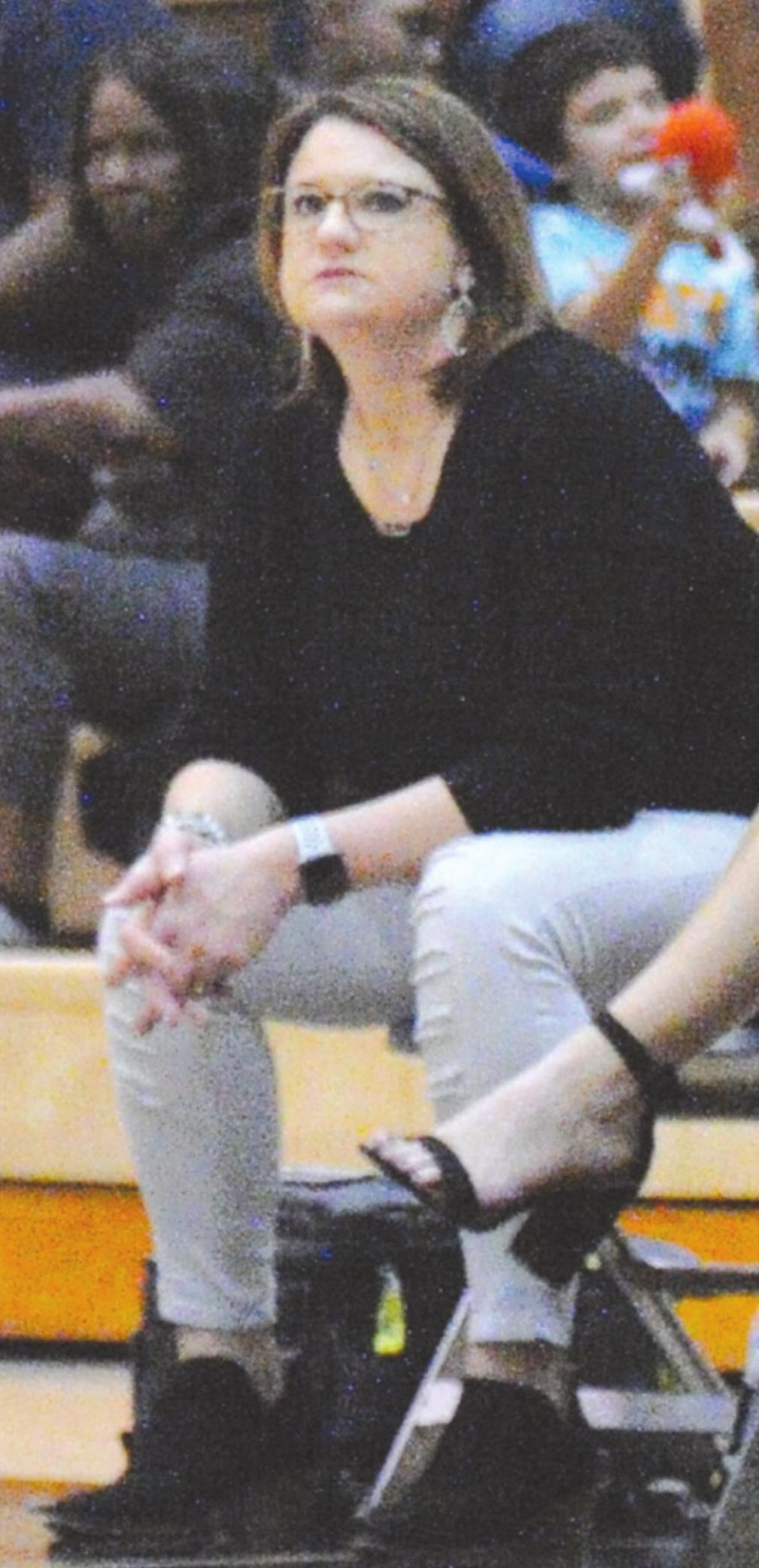 Shelly Pond watches from the sideline during a Weatherford High School Lady Eagle basketball game this past season. She is an assistant coach for the varsity team.Josh Burton/WDN