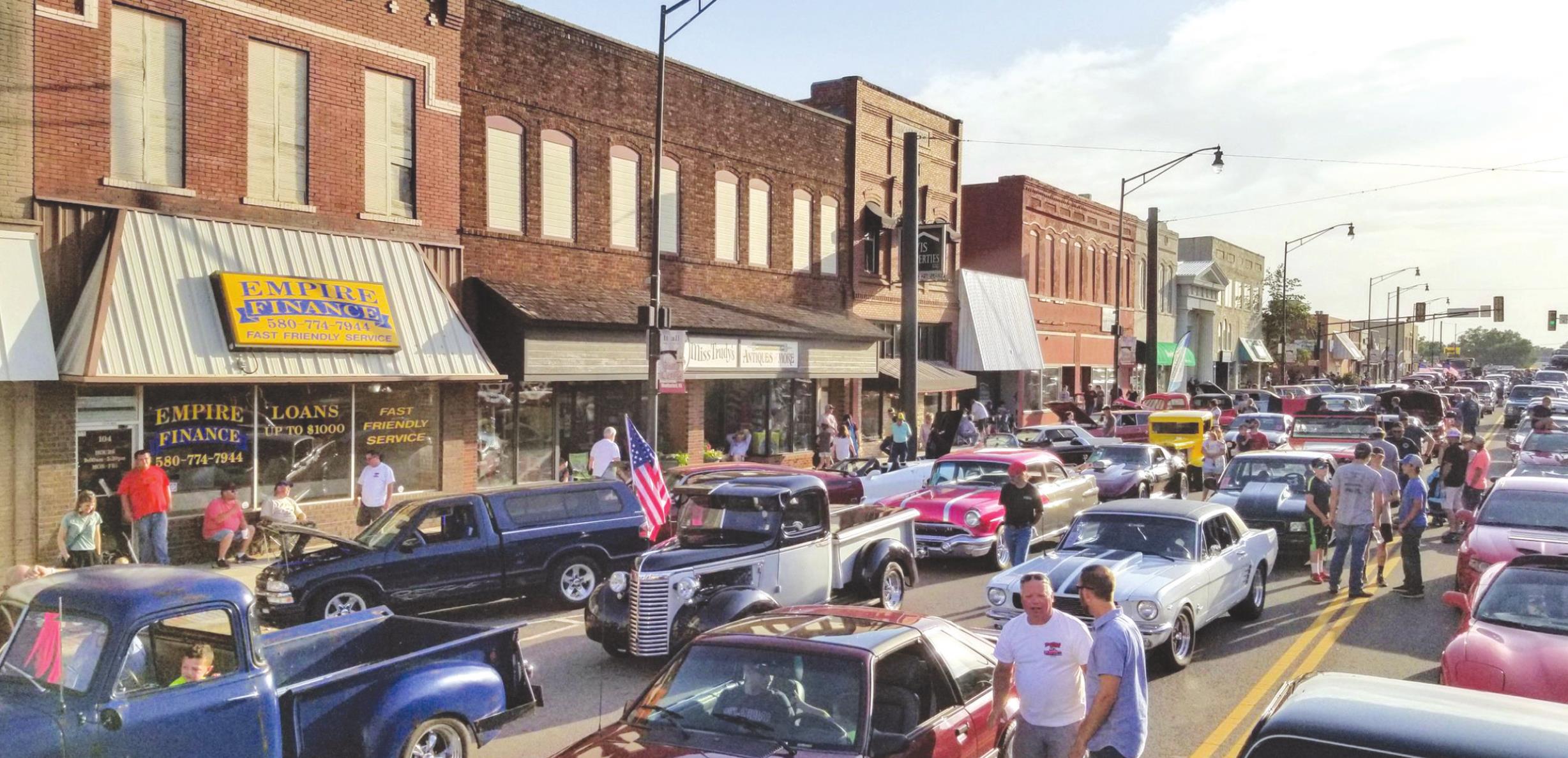 Cars are lined along Main Street during the 2019 Heartland Cruise Car Show. Provided