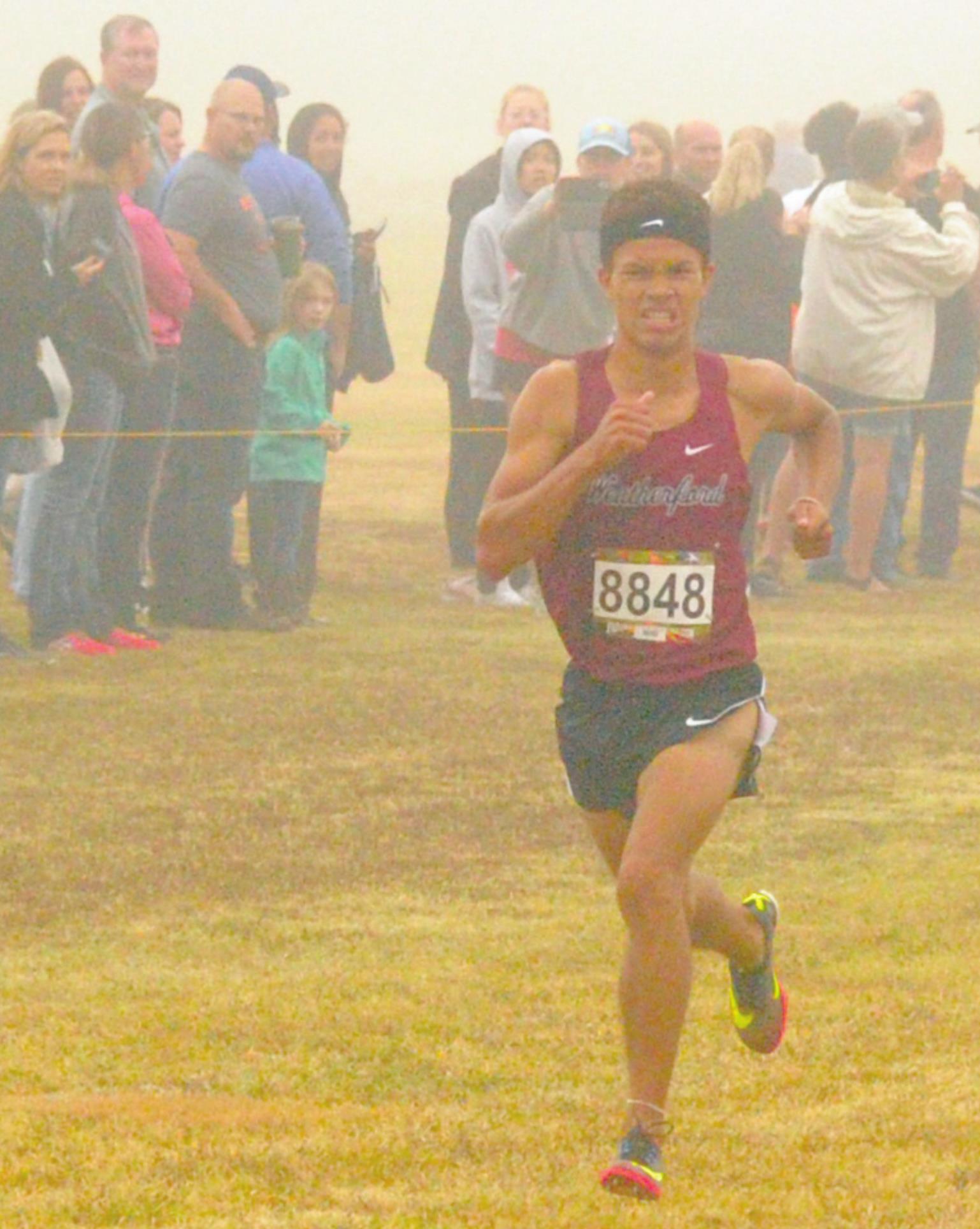Garry Rose finished second during Weatherford’s cross country meet at Oklahoma Bible Academy Saturday. Josh Burton/WDN
