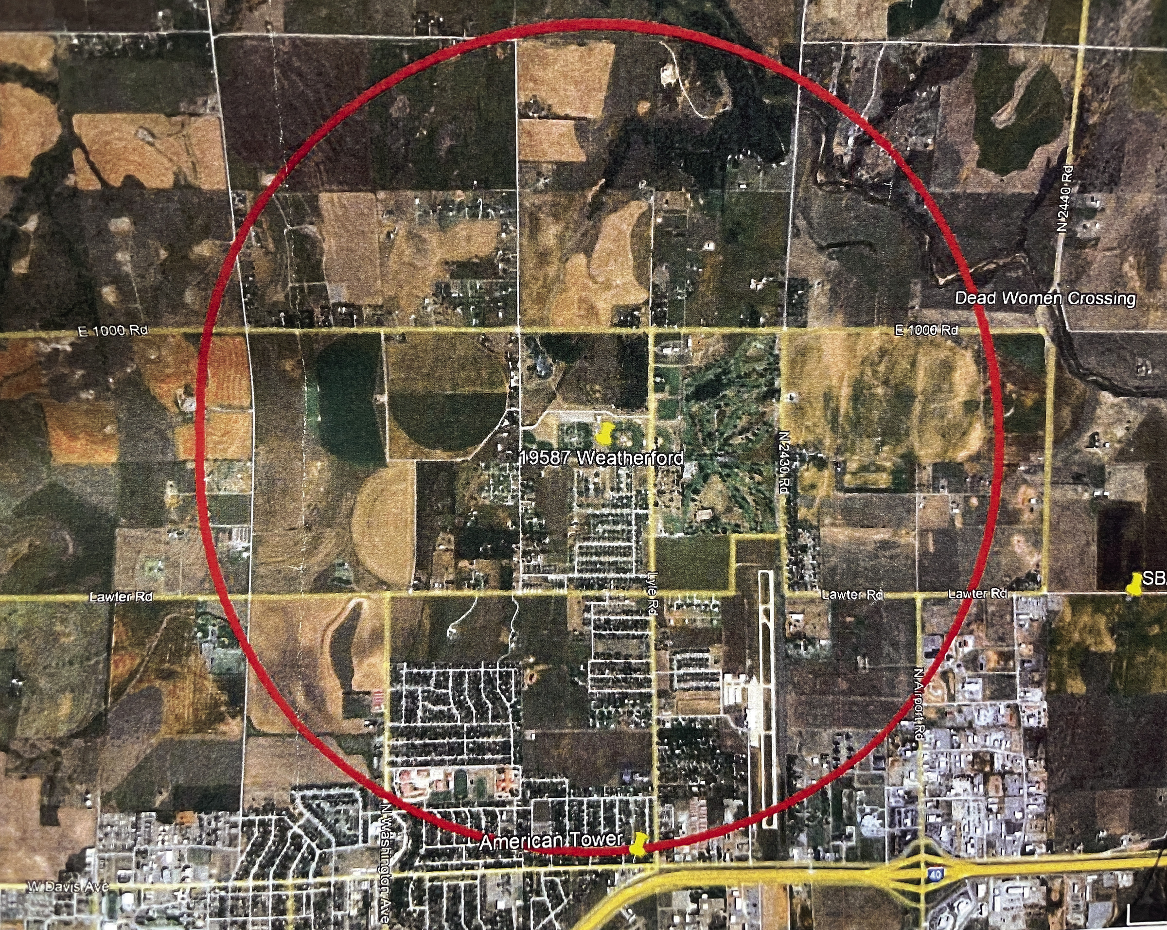 The Weatherford Planning and Zoning Committee will consider a request for a communication tower at its July 11 meeting. This map shows the area the tower covers. Provided ►
