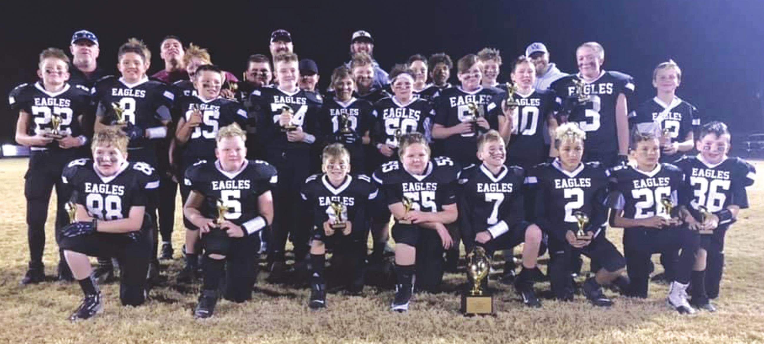 The Weatherford Eagles 6th grade football team defeats Altus 34-6 in the D3 Oklahoma Independent Youth Football League Super Bowl. Provided