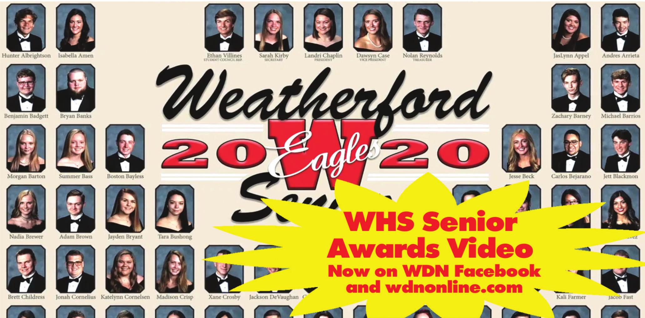 A total of 89 Weatherford High School graduates received $914,626 in a variety of awards, scholarships and other honors, announced on the award’s video on the WDN news site.Provided