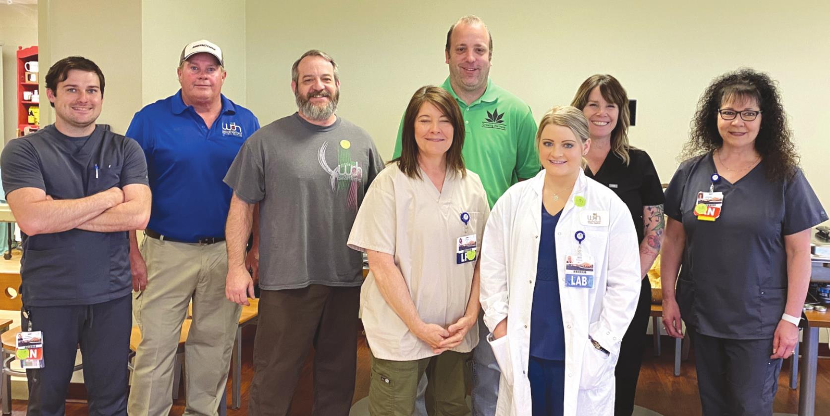 Jason Johnson, with The Wellness Joint and Growing Wellness, back row, third from right, donated meals to Weatherford Regional Hospital employees earlier this week to thank them for their service during COVID-19.