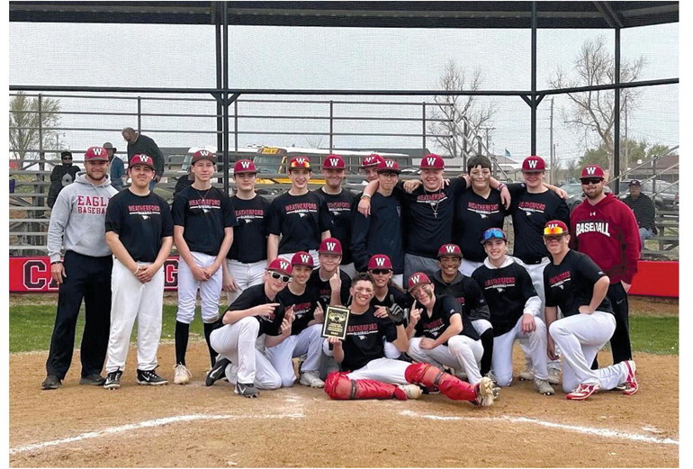 The Weatherford Middle School 8th grade baseball team are the champions of the Carnegie tournament last weekend. Provided