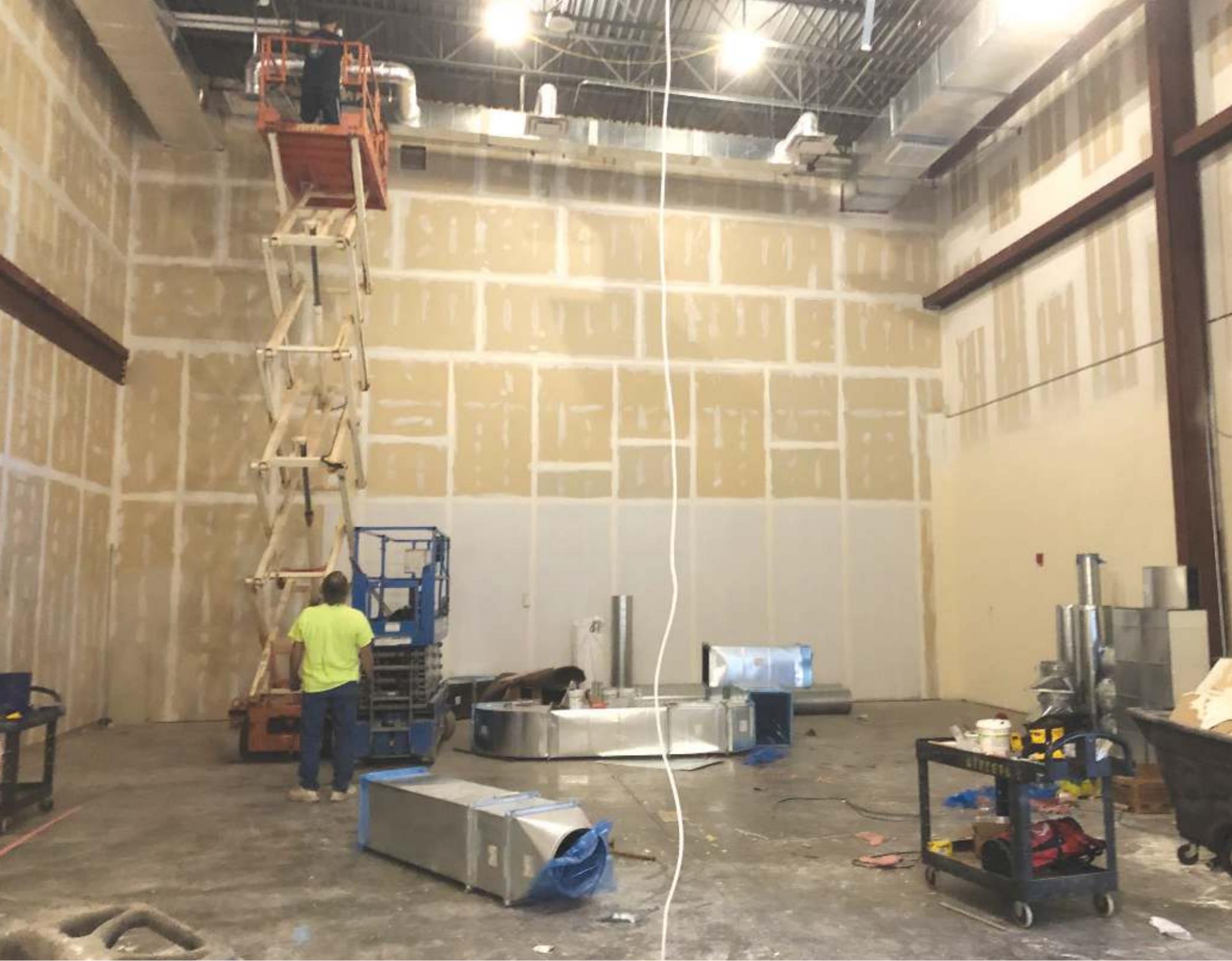 Montgomery Malone/WDN Crews continue with construction on the esports arena, inside the Wellness Center on the Southwestern Oklahoma State University campus.