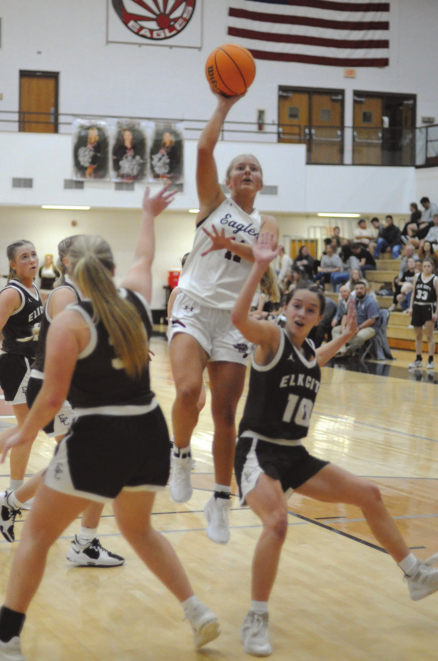 Strong shooting first half propels Lady Eagles to win