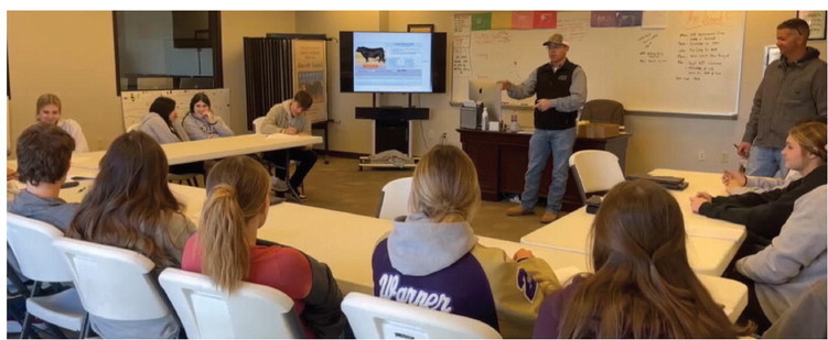 Hydro-Eakly Sophomore Ag students learn how to understand the expected progeny differences for genetic improvement in commercial beef herds utilizing performance data. Provided