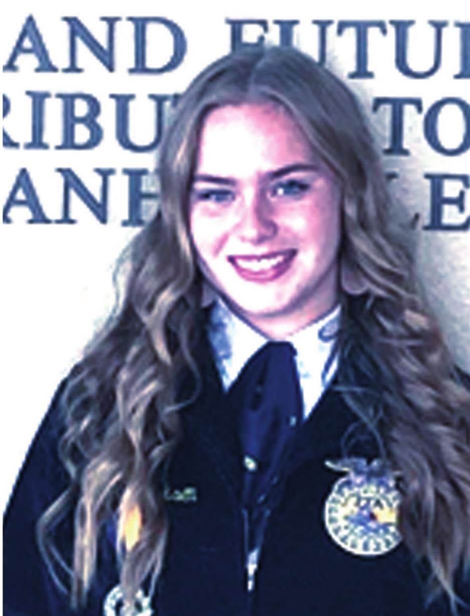 At right, Lyndi Duerkson received second place in both the Job Interview and Crop Identification Contests at Oklahoma State Panhandle University. Provided