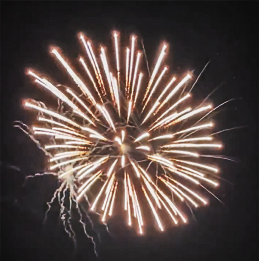 Fireworks filled the sky in Weatherford Tuesday as citizens celebrated the Fourth of July. Provided