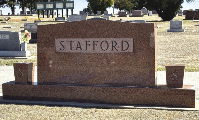 Stafford’s final resting place will be in Greenwood Cemetery in Weatherford.